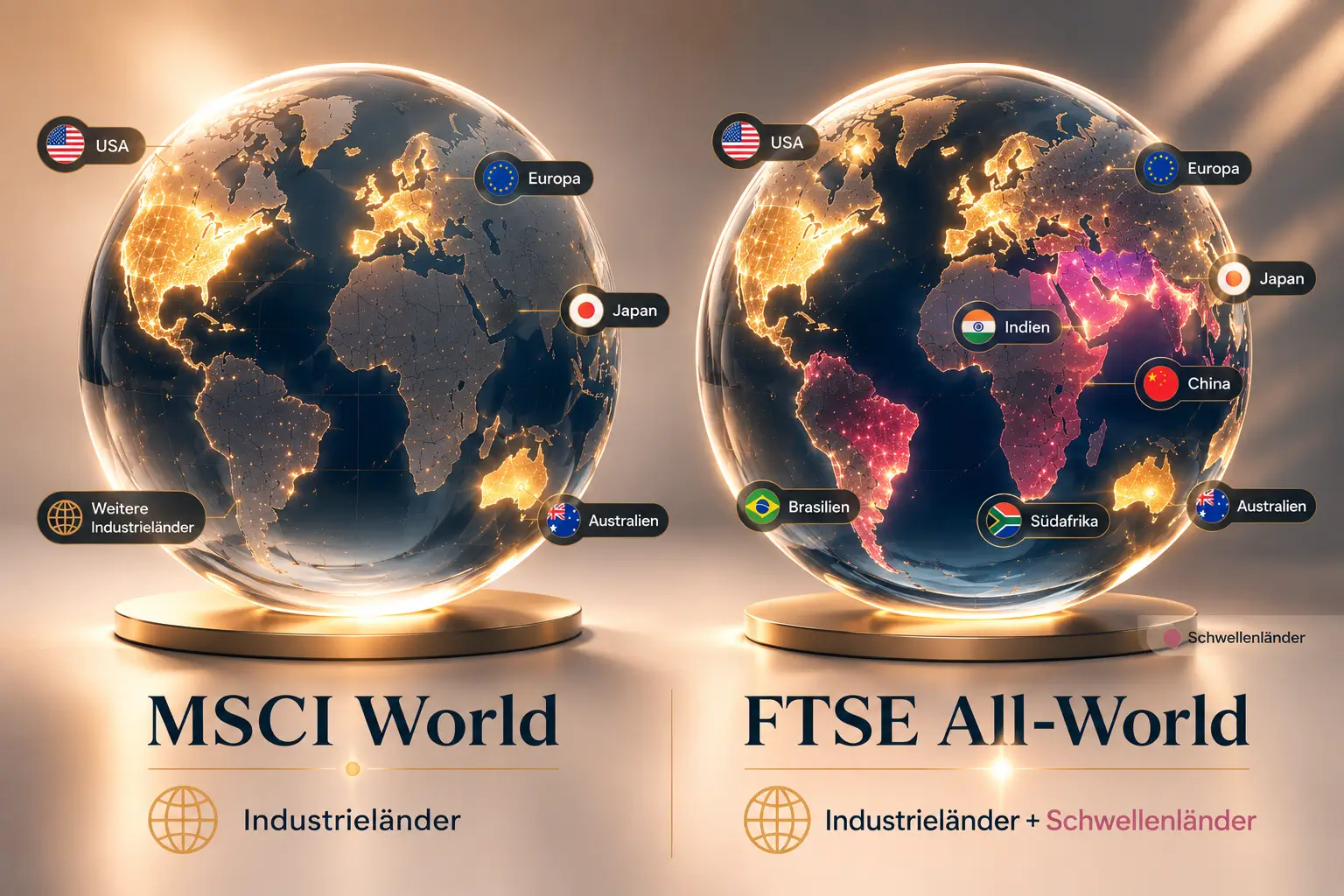MSCI World FTSE All World globale Streuung Weltkarte finanzmutig
