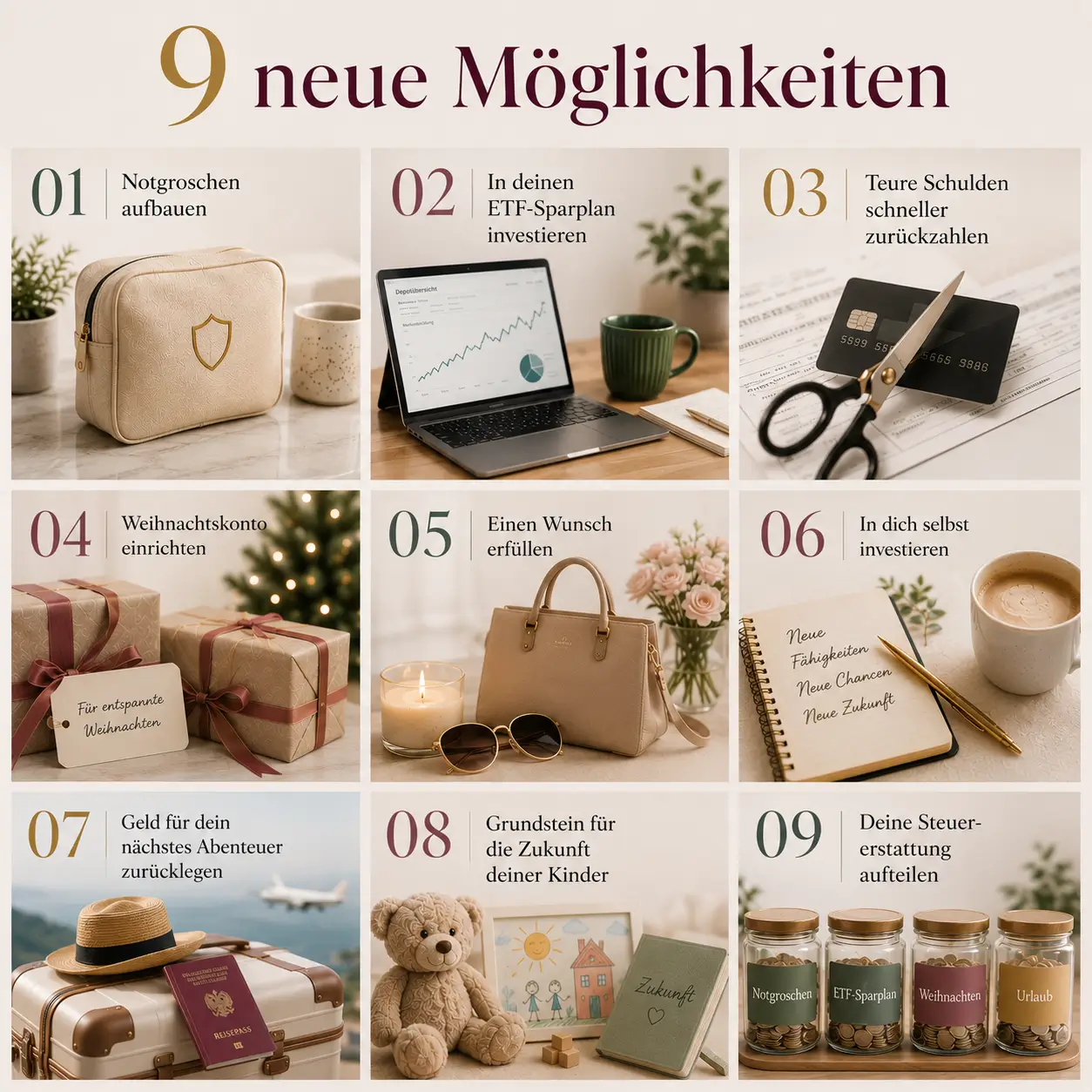 Übersicht über neun Möglichkeiten, eine Steuererstattung sinnvoll einzusetzen